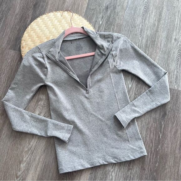 Free People Tops - Free people movement gray quarter zip pullover top women’s size xs